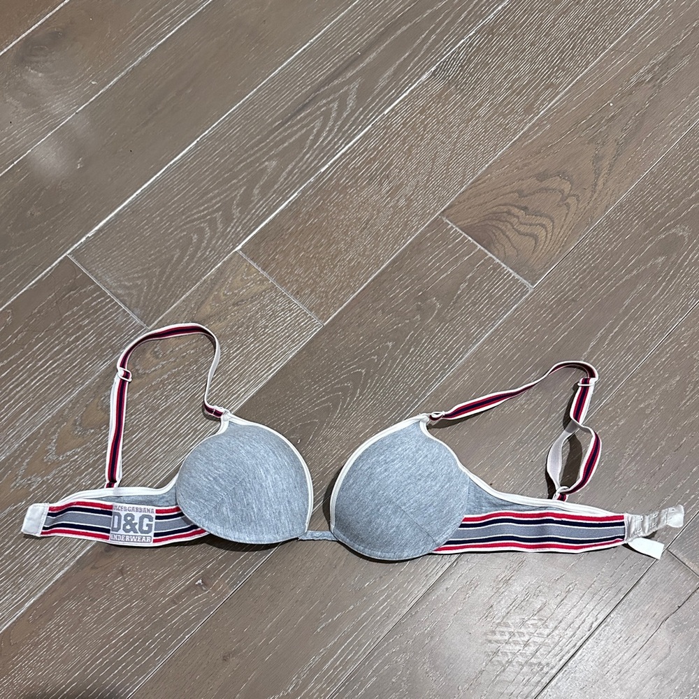 D&G Dolce & Gabbana Underwear Bra Grey/Striped Size 34B HML